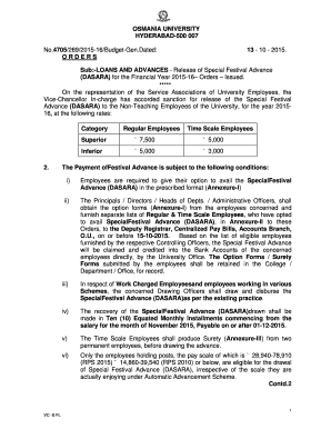 Festival Advance Form for Lic Agent