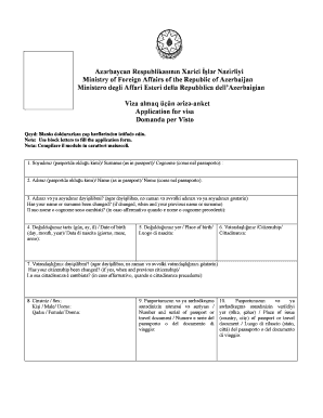 Azerbaijan Visa Application Form