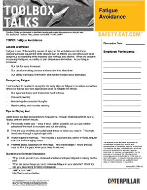 Cat Toolbox Talks  Form