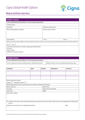 Medical and Vision Claim Form Pacific Prime