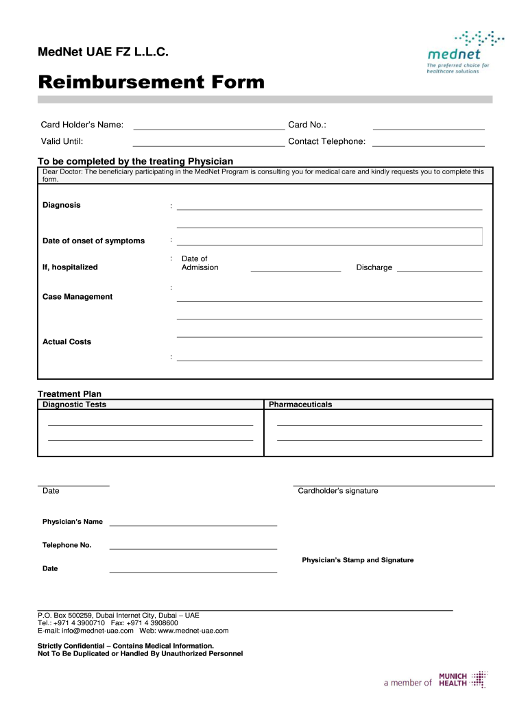 Mednet Dental Reimbursement Form