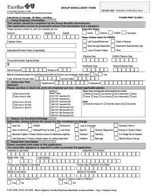 GROUP ENROLLMENT FORM DO NOT USE INTERNAL