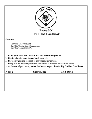 Den Chief Handbook PDF  Form