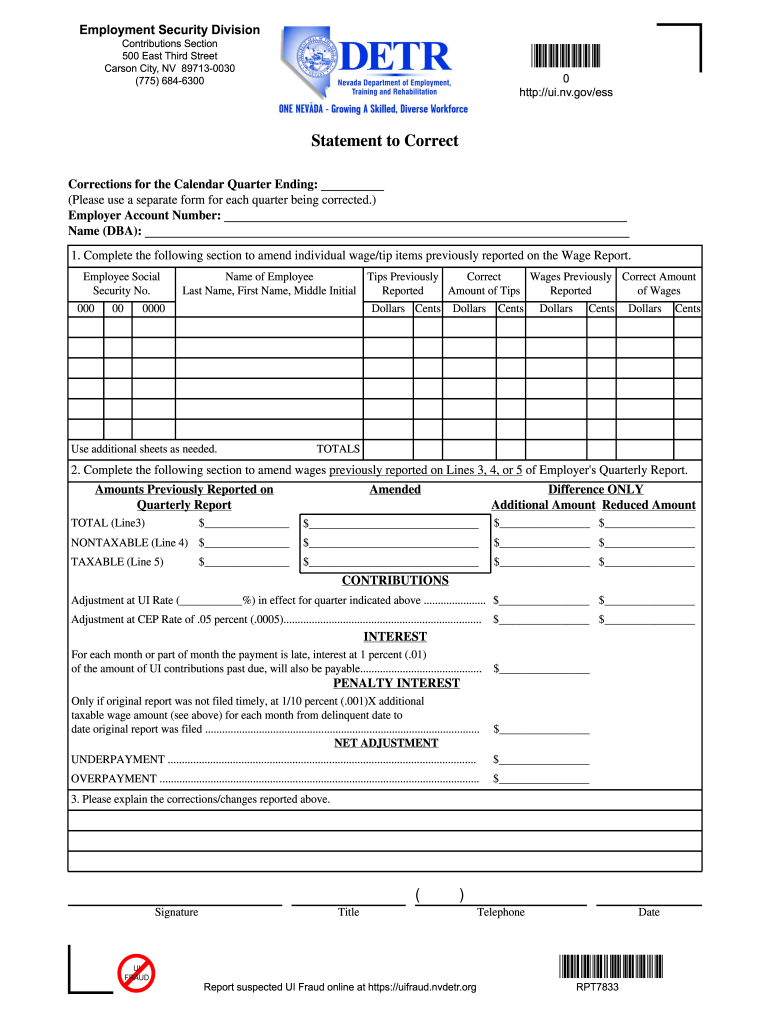 Rpt7833 Form