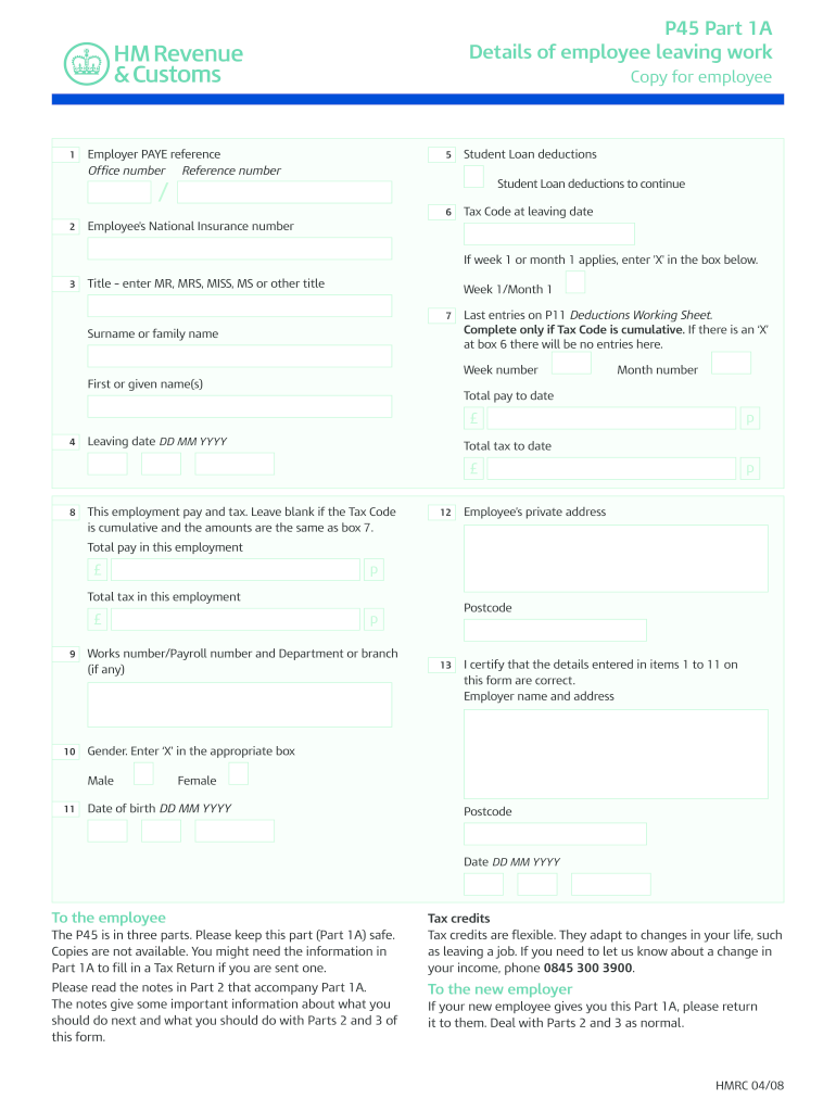 P45 Request Email Template Fill Out And Sign Printable PDF Template
