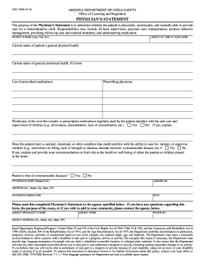 CSO 1269A Physicians Statement Physicians Statement Casadelosninos  Form