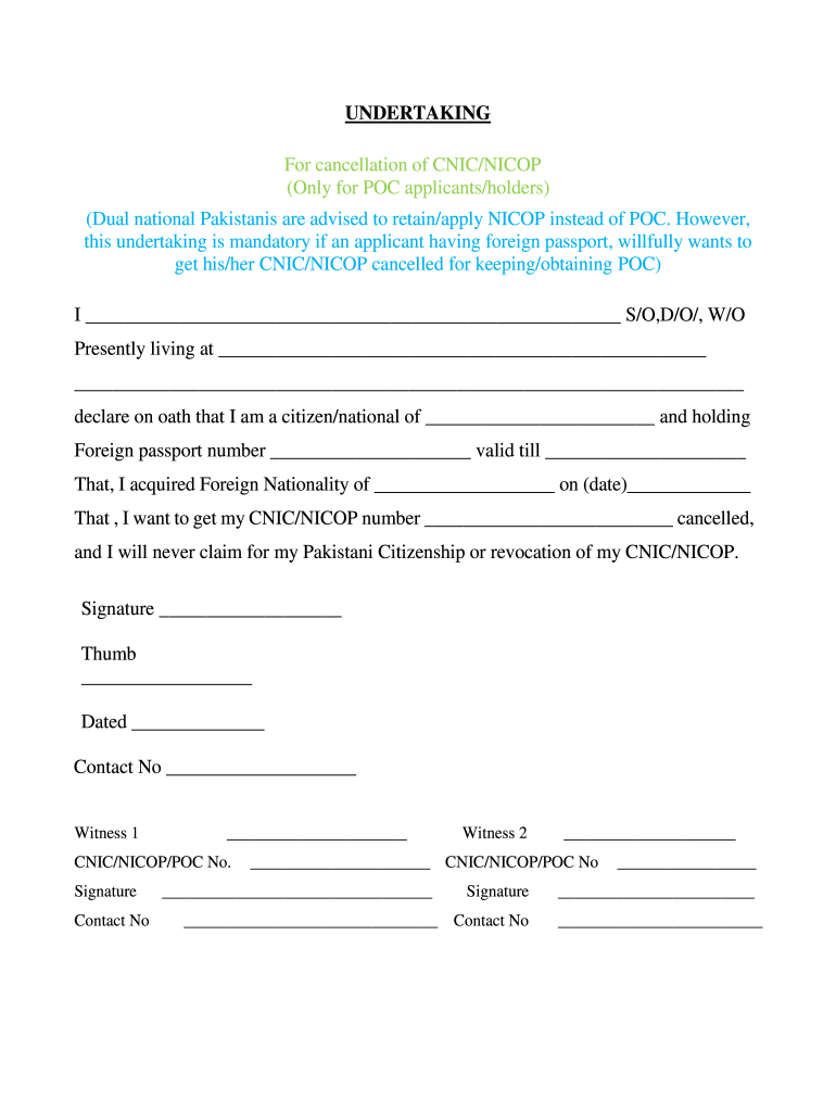 Nicop Cancellation  Form