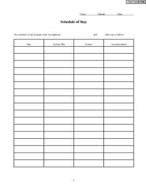  Schedule of Stay in Japan 2010-2024