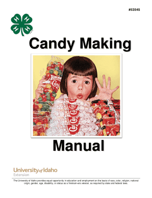 Candy Making Manual Uidahoedu University of Idaho Extension Extension Uidaho  Form