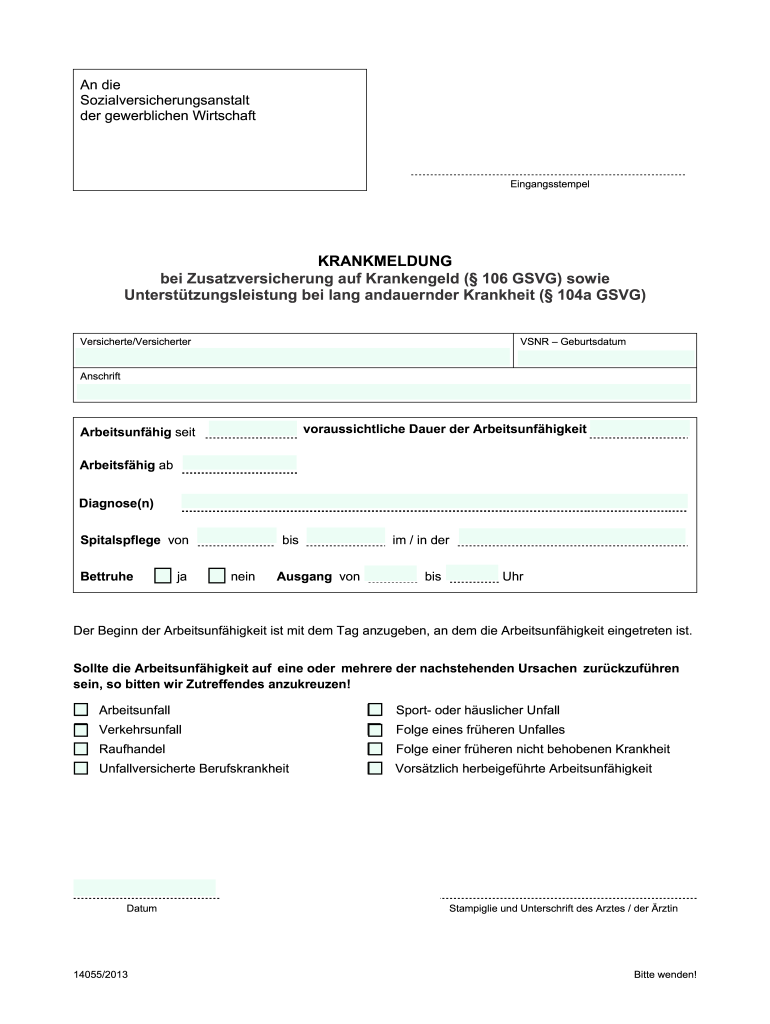  Krankenmeldung 2013-2024