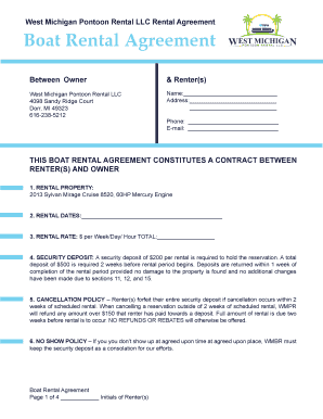 Boat Lease Agreement  Form