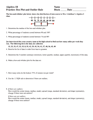 Practice Box Plot and Outlier Rule  Form