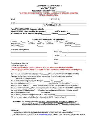 LSU VA Fact Sheet Sites01 Lsu  Form