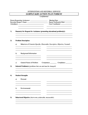 Sample I Rs Action Plan  Form