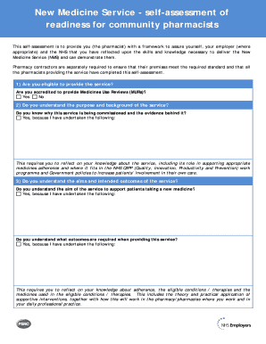 Nms Self Assessment Form