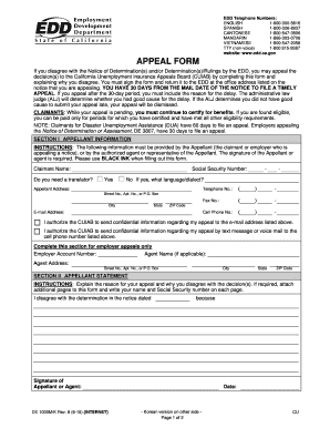 Edd Appeal Form