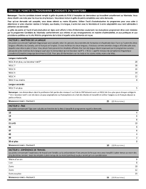 Grille De Points Manitoba Form