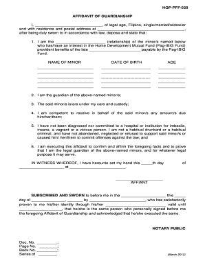 Affidavit of Guardianship Sample Philippines  Form