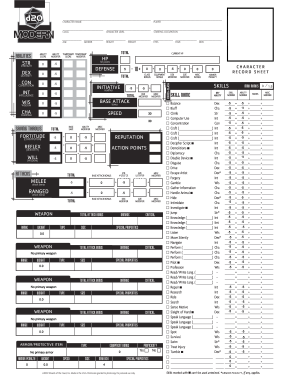 D Modern Character Sheet Fill Out And Sign Printable Pdf Template Signnow