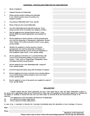 Additional Form Oci