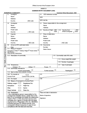Common Entry DOC CED  Form