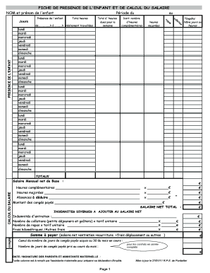 Contrat Assistante Maternelle a Imprimer  Form