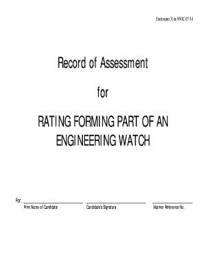 Rfpew Assessment Form