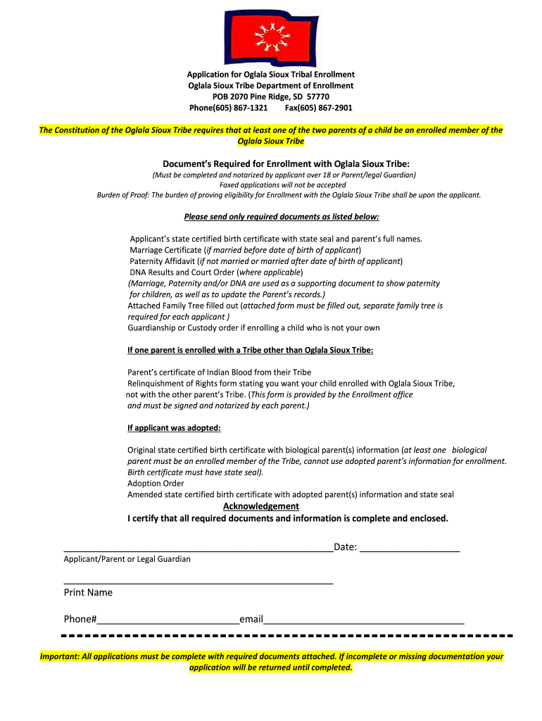  Oglala Sioux Tribe Enrollment 2010-2024