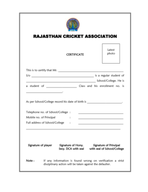 School BFormb Rajasthan Cricket Association