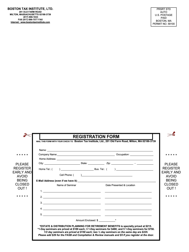 REGISTRATION FORM  Boston Tax Institute