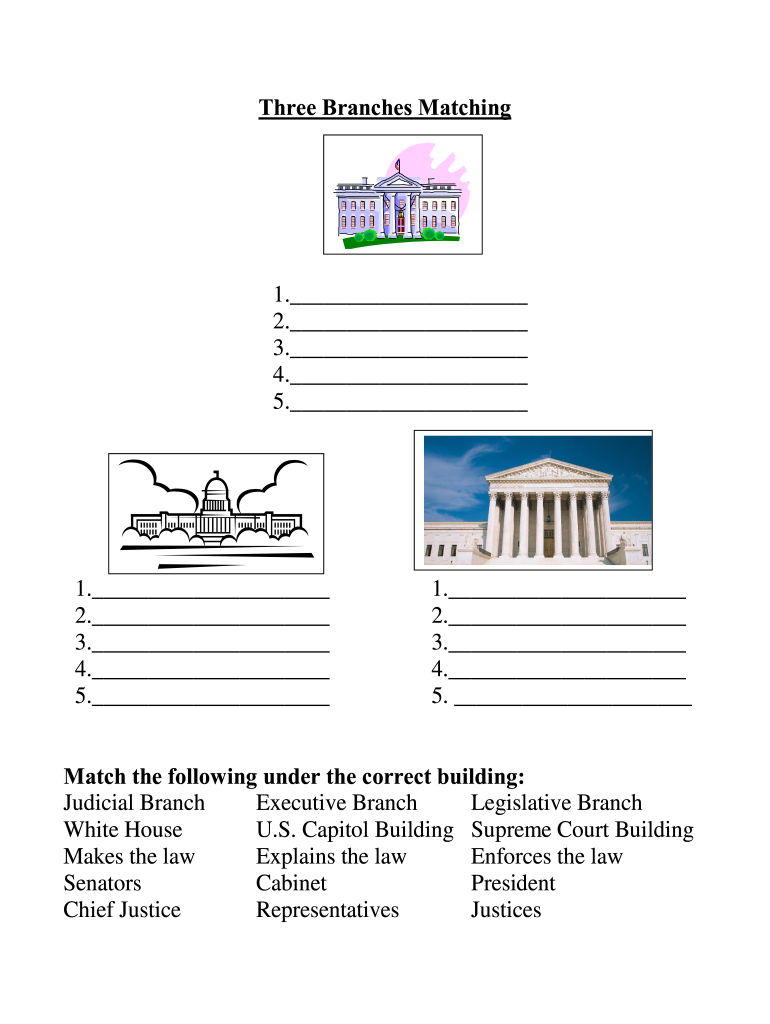 The Judicial Branch Matching Worksheet Answer Key
