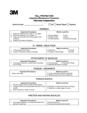 3m Harness Inspection Form