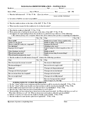 Fall Investigation Form