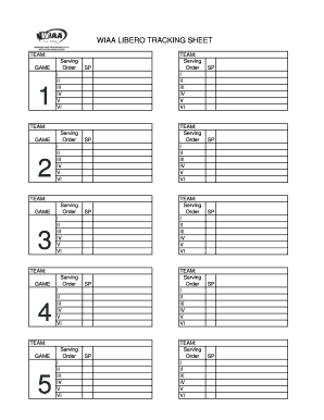 Libero Tracking Sheet  Form