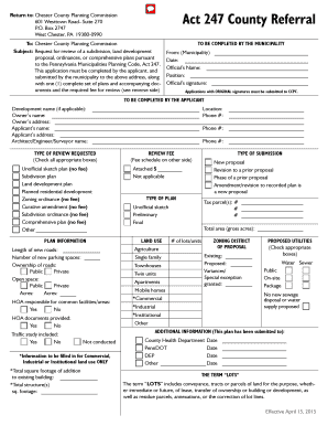 Act 247 Referral Application Chester County  Form