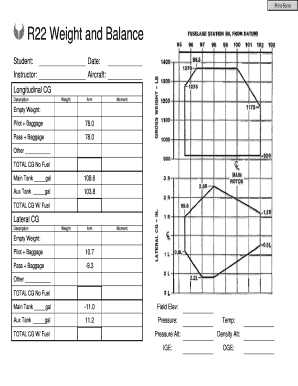 R22 Weight and Balance Las Vegas Helicopter  Form