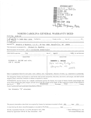 North Carolina General Warranty Deed Bryant Amp Associates Home  Form