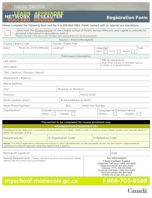 Canada School Public Service  Form