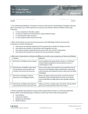 The Origin of Species the Making of a Theory Worksheet Answers  Form