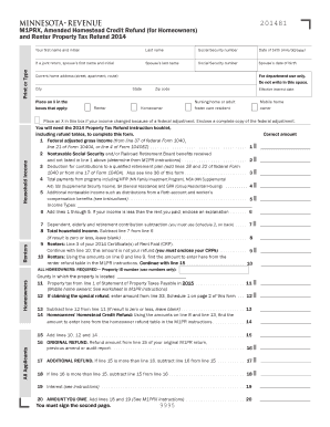 M1PRX, Amended Property Tax Refund Return Minnesota Revenue State Mn  Form