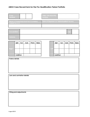  Case Record Form ABDO Abdo Org 2013