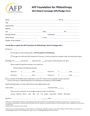 Board Pledge Form