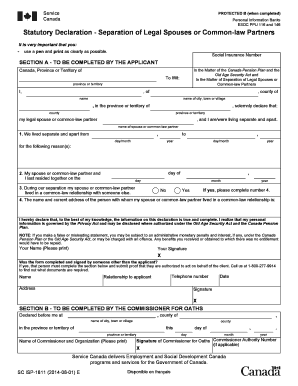 Sample of Statutory Declaration for Separation  Form