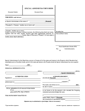 SPECIAL ADMINISTRATORS DEED  Form