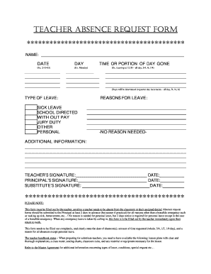 Teacher Absence Form