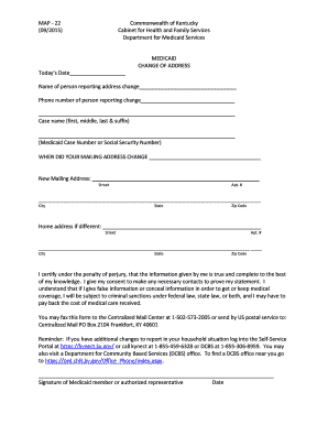 Ky Medicaid Change of Address Form