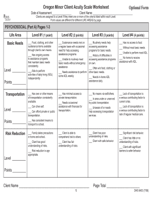 Patient Acuity Worksheet  Form