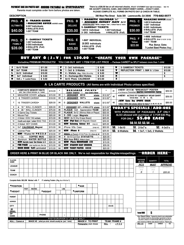 Sportography  Form