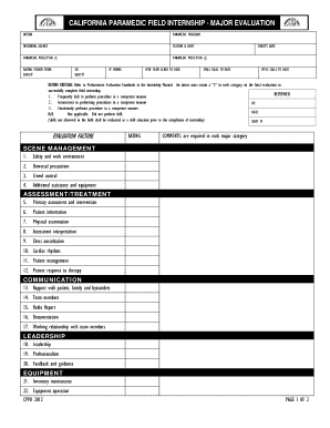 Field Internship Major Evaluation Form Fresno County Co Fresno Ca