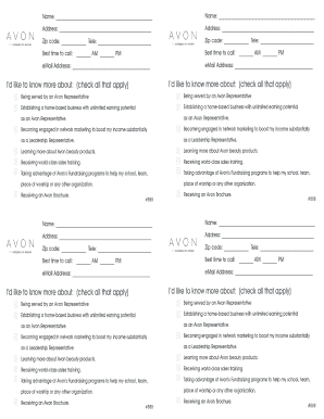 Avon Customer Survey Card Makeup Marketing Online  Form